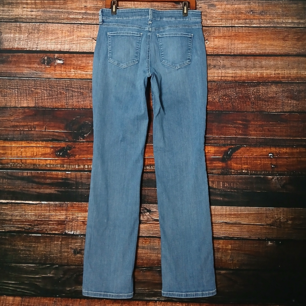 NYDJ Jeans 8 Marilyn Straight Mid Rise Blue Denim Stretch - Picture 3 of 9